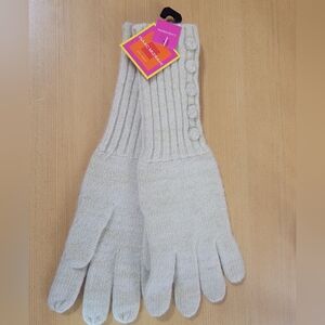 Vintage Cashmere Gloves. Ivory with Gold Fleck- Yummy Cozy!